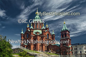 Historic Uspenski Cathedral, a landmark, in Katajanokka neighborhood. Historic Uspenski Cathedral, a landmark, in Katajanokka neighborhood.